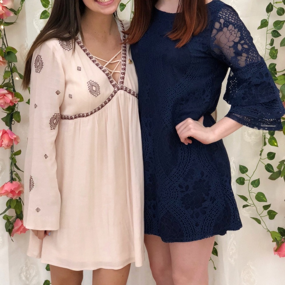 Blue lace dress